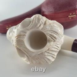 XLarge Lion Meerschaum Pipe hancarved block meerschaum by CPW Pipes #4473