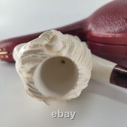 XLarge Lion Meerschaum Pipe hancarved block meerschaum by CPW Pipes #5673