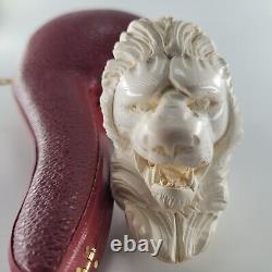 XLarge Lion Meerschaum Pipe hancarved block meerschaum by CPW Pipes #5673