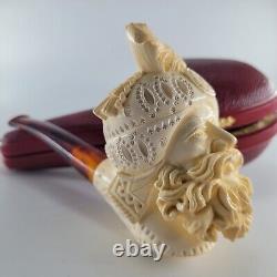 XLarge Sultan Meerschaum Pipe hancarved block meerschaum by CPW Pipes #2173