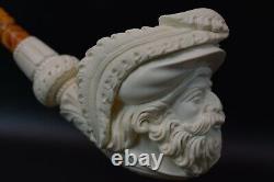 XXL CAVALIER Figure Pipe By YUSUF block Meerschaum New W Case#889