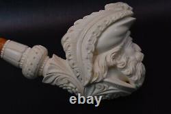 XXL CAVALIER Figure Pipe By YUSUF block Meerschaum New W Case#889