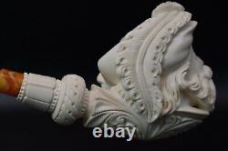 XXL CAVALIER Figure Pipe By YUSUF block Meerschaum New W Case#889