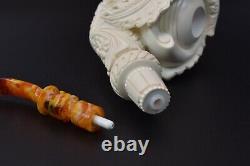 XXL CAVALIER Figure Pipe By YUSUF block Meerschaum New W Case#889