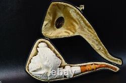 XXL CAVALIER Figure Pipe By YUSUF block Meerschaum New W Case#889