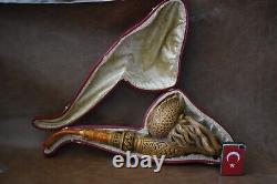 XXL SIZE DAVY JONES Pipe Block Meerschaum-NEW Handmade From Turkey W CASE#1242