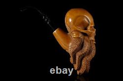 XXL Size Octopus Skull Pipe By Kenan Block Meerschaum Handmade NEW With Case#382