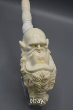 XXL Size Orc Movie Character Pipe Block Meerschaum-NEW Handmade W CASE#1701