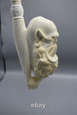 XXL Size Orc Movie Character Pipe Block Meerschaum-NEW Handmade W CASE#1701