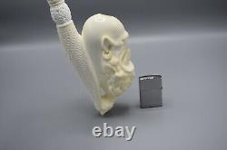 XXL Size Orc Movie Character Pipe Block Meerschaum-NEW Handmade W CASE#1701