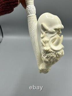 XXL Size Orc Movie Character Pipe Block Meerschaum-NEW Handmade W CASE#1701