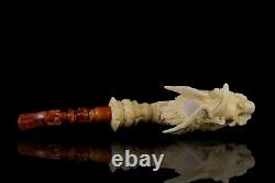 XXL Skull And Eagle Pipe By Ali New Block Meerschaum Handmade W Case#550