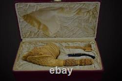 XXXL Ancient GIMLI Viking Pipe BY KENAN Block Meerschaum-NEW W CASE#1522