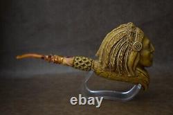 XXXL KENAN Indian Chief Figure Pipe Block Meerschaum-handmade NEW W CASE#1265