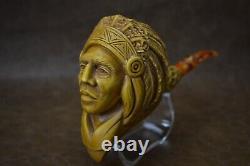 XXXL KENAN Indian Chief Figure Pipe Block Meerschaum-handmade NEW W CASE#1265