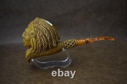 XXXL KENAN Indian Chief Figure Pipe Block Meerschaum-handmade NEW W CASE#1265