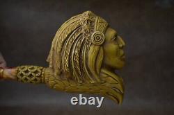 XXXL KENAN Indian Chief Figure Pipe Block Meerschaum-handmade NEW W CASE#1265