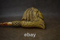 XXXL KENAN Indian Chief Figure Pipe Block Meerschaum-handmade NEW W CASE#1265