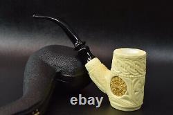 Xl Size Ornate Cherrywood Pipe New Block Meerschaum Handmade W Case#1263