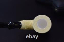 Xl Size Ornate Cherrywood Pipe New Block Meerschaum Handmade W Case#1263