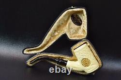 Xl Size Ornate Cherrywood Pipe New Block Meerschaum Handmade W Case#1263