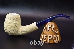 Xl Size Ornate Egg Pipe Masonic Emblems New Block Meerschaum Handmade W Case#383