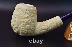 Xl Size Ornate Egg Pipe Masonic Emblems New Block Meerschaum Handmade W Case#383