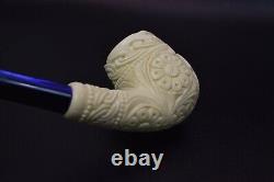 Xl Size Ornate Egg Pipe Masonic Emblems New Block Meerschaum Handmade W Case#383