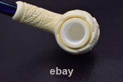 Xl Size Ornate Egg Pipe Masonic Emblems New Block Meerschaum Handmade W Case#383