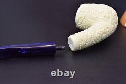 Xl Size Ornate Egg Pipe Masonic Emblems New Block Meerschaum Handmade W Case#383