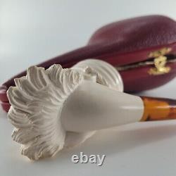 Xlarge Bearded Smoking Man Meerschaum Pipe hancarved block meerschaum CPW #273