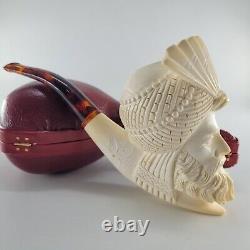 Xlarge Sultan Meerschaum Pipe hancarved block meerschaum by CPW Pipes #1473