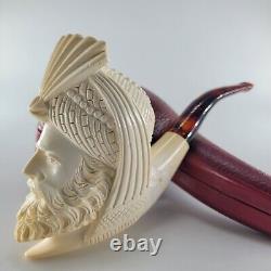 Xlarge Sultan Meerschaum Pipe hancarved block meerschaum by CPW Pipes #1473