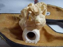 YANIK BLOCK MEERSCHAUM Pipe Featuring An Elk Masterfully Carved By S. Yanik