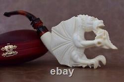 Yunus EGE Dragon Pipe Handmade Block Meerschaum-NEW With Custom Made CASE#641