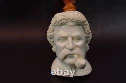 Yunus ege Mark Twain Figure Pipe New Block Meerschaum Handmade W Case#43