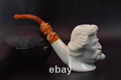 Yunus ege Mark Twain Figure Pipe New Block Meerschaum Handmade W Case#43