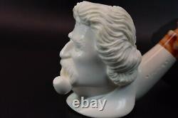 Yunus ege Mark Twain Figure Pipe New Block Meerschaum Handmade W Case#43