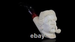 Yunus ege Mark Twain Figure Pipe New Block Meerschaum Handmade W Case#658