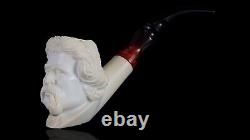 Yunus ege Mark Twain Figure Pipe New Block Meerschaum Handmade W Case#658